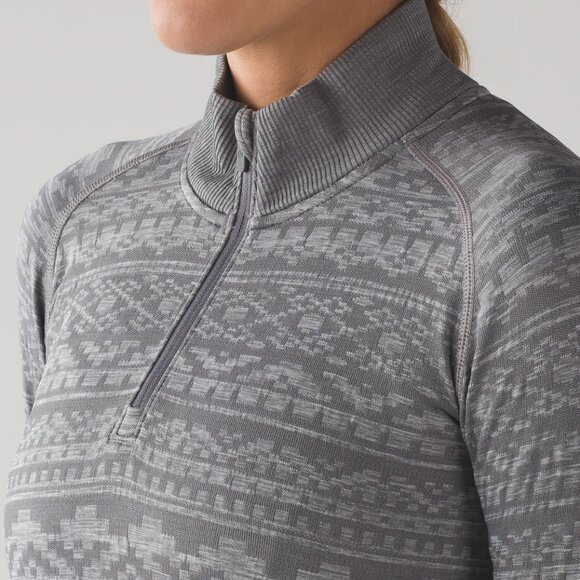 Lululemon Women's Rest Less 1/4 Zip Sweater - Grey - Picture 2 of 10